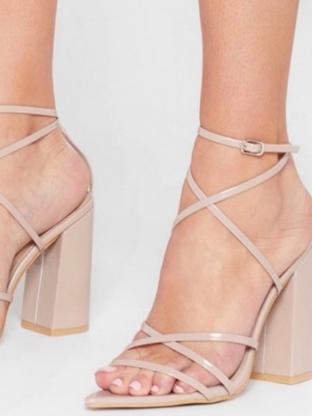 F21 strappy block heel